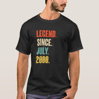 T-shirt Légende depuis juillet 2000 22 ans Cadeau âgé 22e