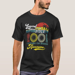 T-shirt Légende Depuis Juillet 2001 20E Anniversaire 20 An