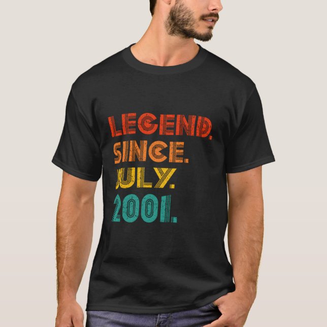 T-shirt Légende Depuis Juillet 2001 Naissance De 2001 (Devant)