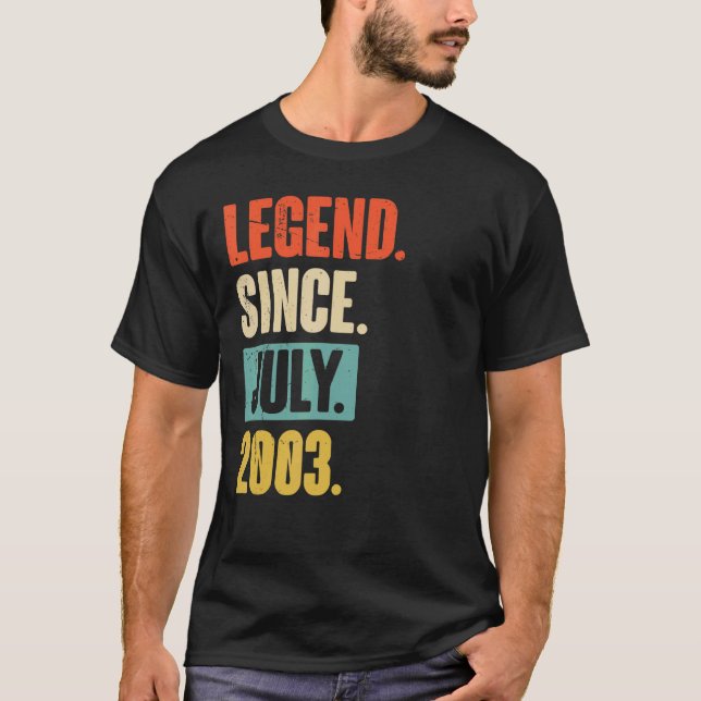T-shirt Légende depuis juillet 2003 19 ans 19e anniversair (Devant)