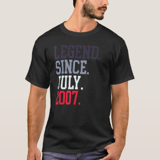 T-shirt Légende Depuis Juillet 2007 Pour Hommes Femmes Jui