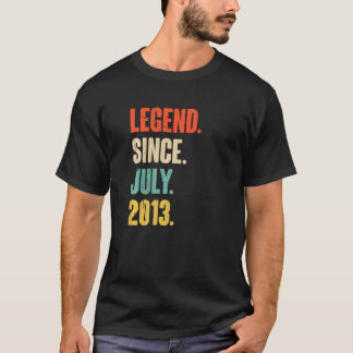 T-shirt Légende depuis Juillet 2013 9 Année Ancien Cadeau