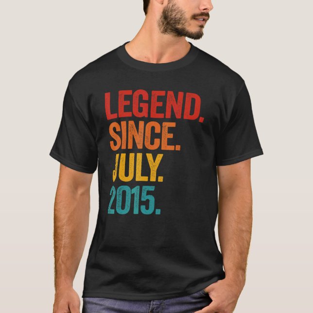 T-shirt Légende depuis juillet 2015 7e anniversaire 7 ans  (Devant)