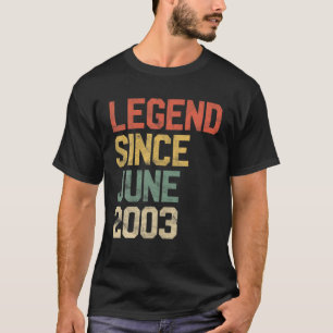T-shirt Légende Depuis Juin 2003 18E Anniversaire 18 Anniv