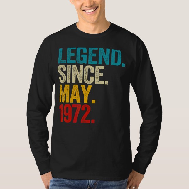 T-shirt Légende depuis mai 1972 50 ans 50e anniversaire Mo (Devant)