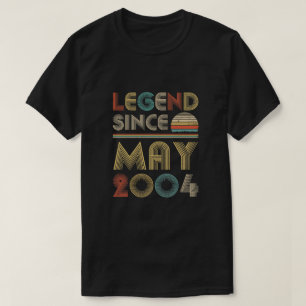 T-shirt Légende Depuis mai 2004 Cadeaux Vintages 16e anni
