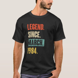 T-shirt Légende depuis mars 1984 Anniversaire 39e Décorati