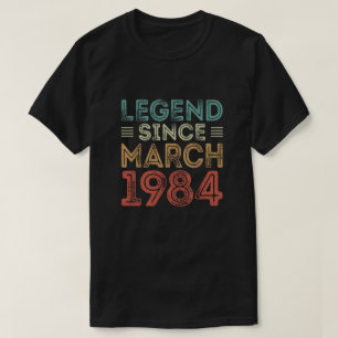T-shirt Légende Depuis mars 1984, tee-shirts d'anniversai