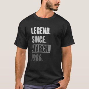 T-shirt Légende depuis mars 1986 Anniversaire 37ème Décora