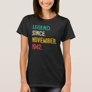 T-shirt Légende depuis novembre 1942 80e anniversaire 80 a