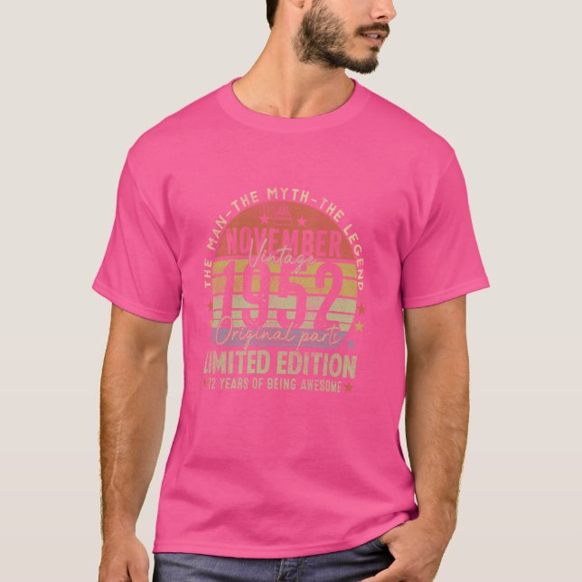 T-shirt Légende depuis novembre 1952 Retro 72e Anniversair (Devant)