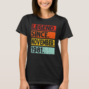 T-shirt Légende depuis novembre 1981 41e anniversaire Vint