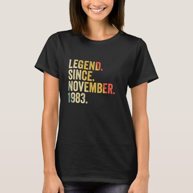 T-shirt Légende depuis novembre 1983 39 Ans 39e Birt (Devant)