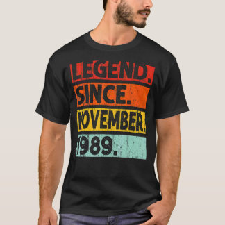 T-shirt Légende depuis novembre 1989 33e anniversaire Vint
