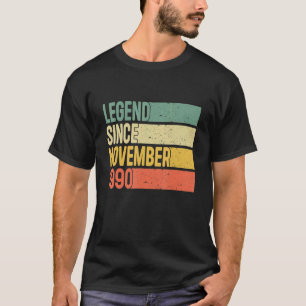 T-shirt Légende depuis novembre 1990 32 ans 32e oiseau