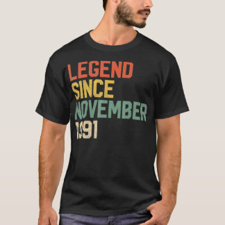 T-shirt Légende depuis novembre 1991 30e anniversaire Cade