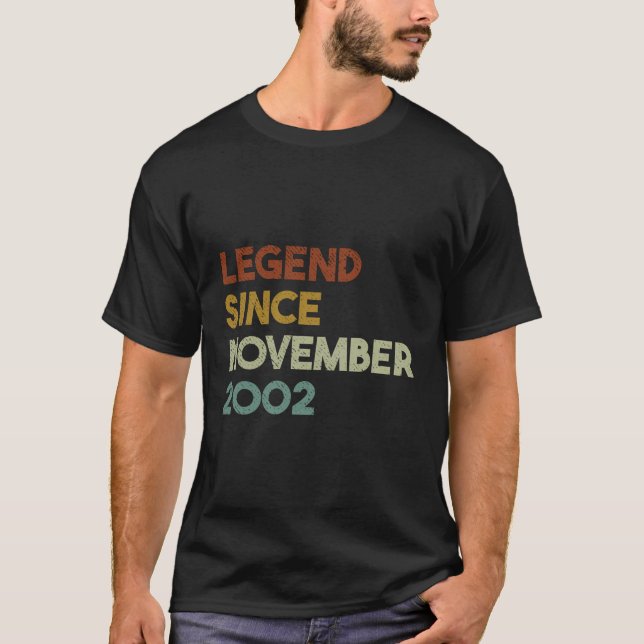 T-shirt Légende Depuis Novembre 2002 18E Cadeau Anniversai (Devant)