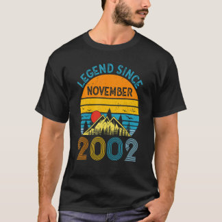 T-shirt Légende depuis novembre 2002 20e anniversaire 20 a