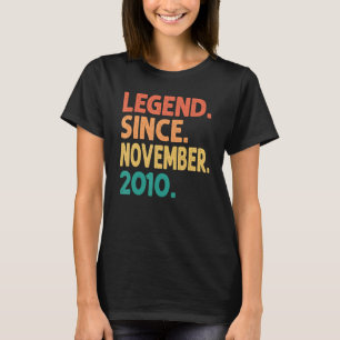 T-shirt Légende depuis novembre 2010 12e anniversaire Retr