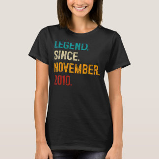 T-shirt Légende depuis novembre 2010 12ème Anniversaire 12