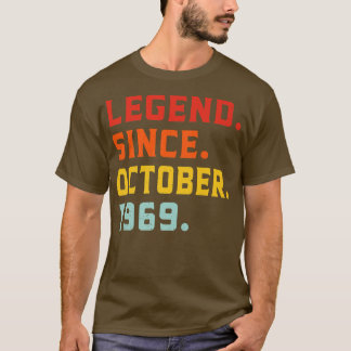 T-shirt Légende depuis octobre 1969 53ème anniversaire Vin