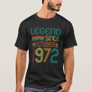 T-shirt Légende Depuis Octobre 1972 50E Anniversaire Rétro