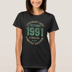 T-shirt Légende depuis octobre 1991 31 ans 31e anniversair