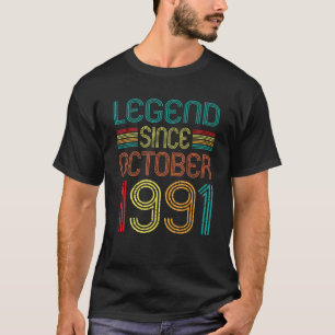 T-shirt Légende depuis octobre 1991 Rétro 31 ans 31e
