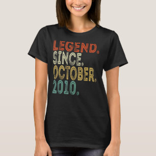 T-shirt Légende depuis octobre 2010 12 ans 12e anniversair