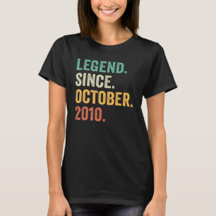 T-shirt Légende depuis octobre 2010 12e anniversaire 12 an