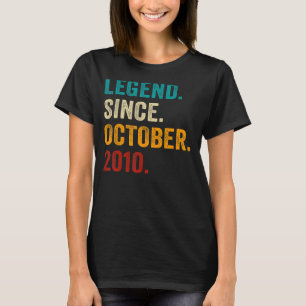 T-shirt Légende depuis octobre 2010 12e anniversaire 12 an