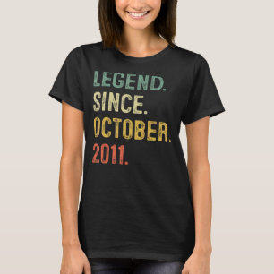T-shirt Légende depuis octobre 2011 11e anniversaire 11 an