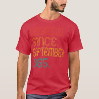 T-shirt Légende depuis septembre 1965 Cadeaux de 57 ans 57