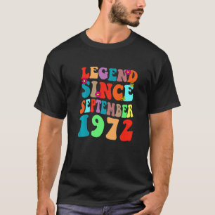 T-shirt Légende depuis septembre 1972 Anniversaire Vintage