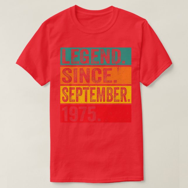 T-shirt Légende depuis septembre 1975 47e anniversaire Cad (Design devant)