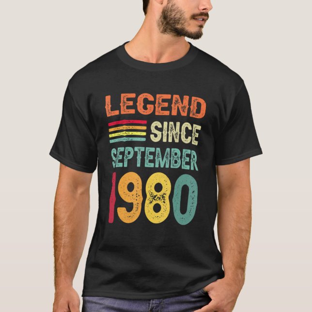 T-shirt Légende depuis septembre 1980 42e anniversaire 42  (Devant)