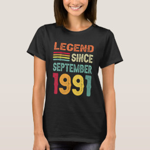 T-shirt Légende depuis septembre 1991 31e anniversaire 31 