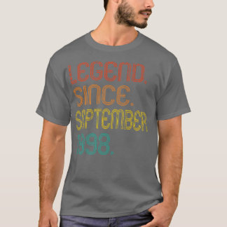 T-shirt Légende depuis septembre 1998 Cadeaux de 24 ans 24