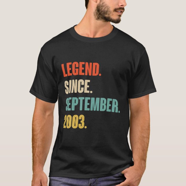 T-shirt Légende depuis septembre 2003 Anniversaire - Don P (Devant)