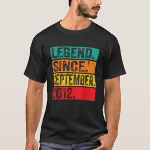 T-shirt Légende depuis septembre 2012 Cadeaux pour 10 ans 