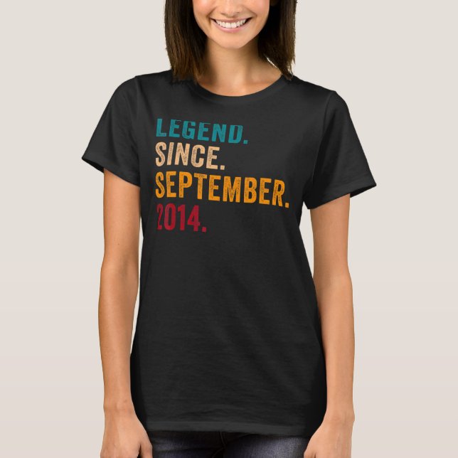 T-shirt Légende depuis septembre 2014 8e anniversaire garç (Devant)