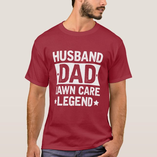T-shirt Légende des soins de la pelouse du père du mari (Devant)