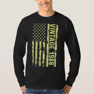 T-shirt Légende Drapeau US Vintage Depuis 1988 Pour Hommes