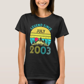 T-shirt Légende du 19e anniversaire depuis juillet 2003 Vi