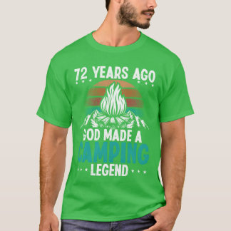 T-shirt Légende du camping âgée de 72 ans Scout 72Annivers