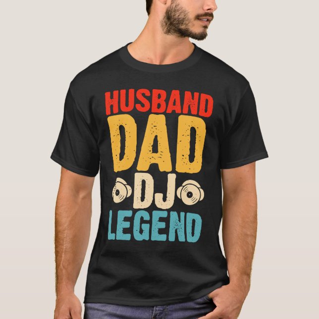 T-shirt Légende du DJ papa mari (Devant)