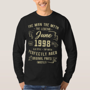T-shirt Légende du mythe masculin Juin 1998 24e anniversai