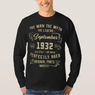 T-shirt Légende du mythe masculin septembre 1932 90e anniv