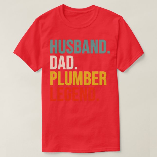 T-shirt Légende du plombier papa du mari (Design devant)
