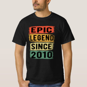 T-shirt Légende Épique Depuis 2010 Vintage Cadeau d'annive